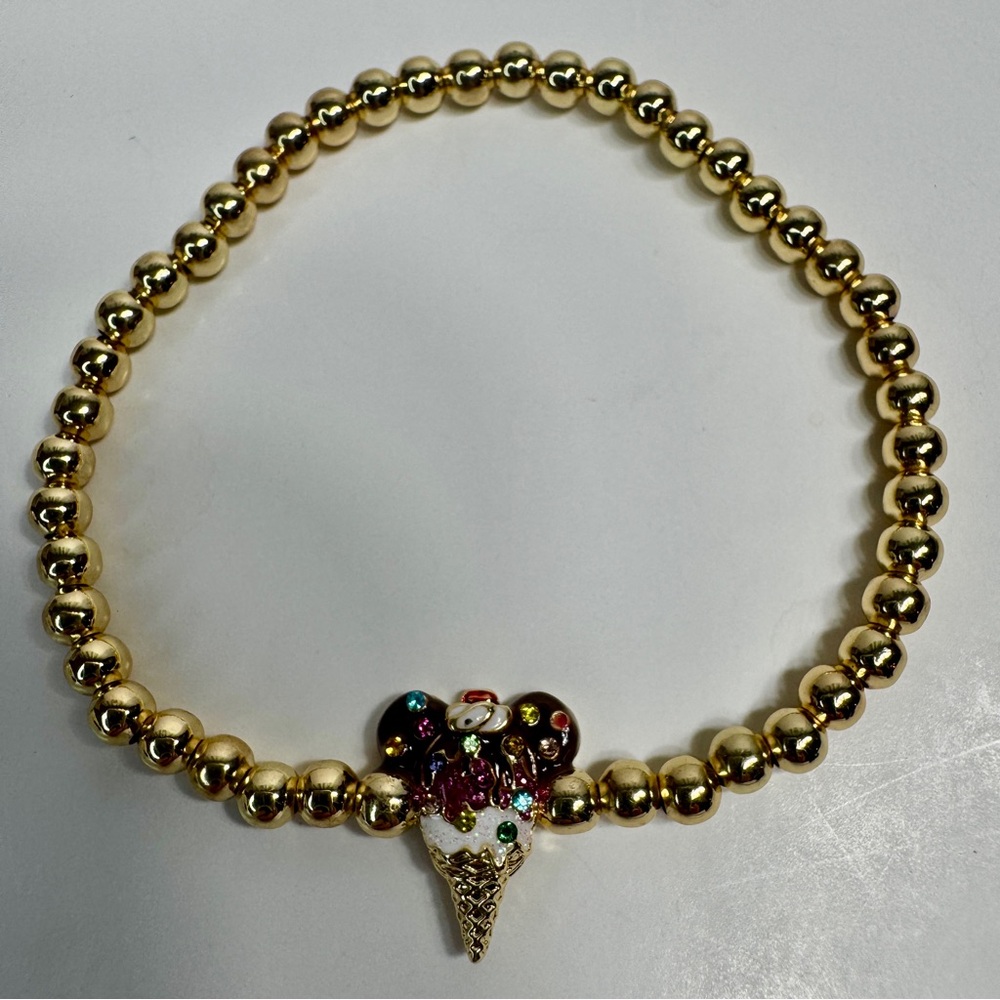 NWT Baublebar Disney Character Bite Pisa 4mm Bracelet ice cream cone Mickey head